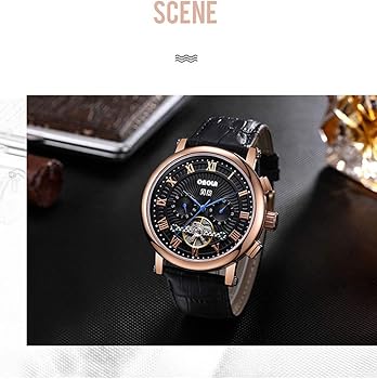 Amazon | 腕時計 ONOLA トゥールビヨンスケルトン自動巻き機械式時計